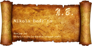 Nikola Beáta névjegykártya