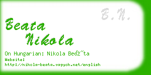 beata nikola business card